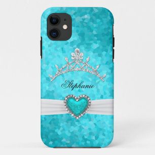 Capa Para iPhone Da Case-Mate iPhone 5 Tiara de Princesa Prata Verde Água Revest