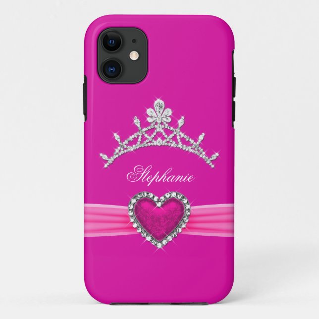 Capa Para iPhone Da Case-Mate iPhone 5 Tiara Princesa Prata Rosa Quente Joias (Verso)
