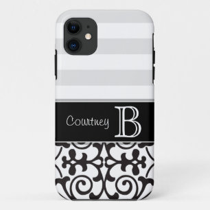 Capa Para iPhone Da Case-Mate iPhone cinzento branco preto 5 do monograma do