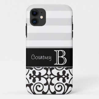 Capa Para iPhone Da Case-Mate iPhone cinzento branco preto 5 do monograma do