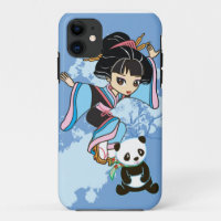 Izumi a menina & a panda de Chibi da gueixa de