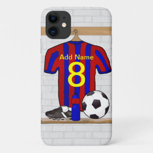 Capa Para iPhone Da Case-Mate Jérsei de futebol vermelho e azul personalizado do