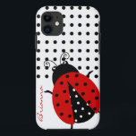 Capa Para iPhone Da Case-Mate Joaninha personalizado do vermelho do ponto de<br><div class="desc">Joaninha bonito personalizado do vermelho das bolinhas</div>