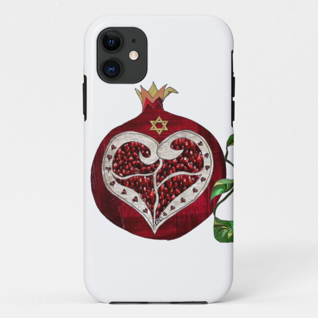 Capa Para iPhone Da Case-Mate Judaica Pomegranate Heart Hanukkah Rosh Hashanah (Verso)