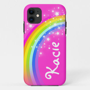 Capa Para iPhone Da Case-Mate Kacie arco-íris brilhante raparigas cor-de-rosa ch
