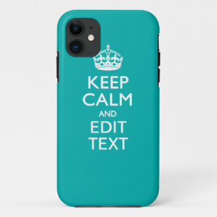 Capa Para iPhone Da Case-Mate Keep Calm And Your Text on Accent Turquoise Decor