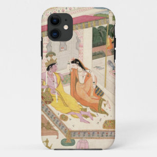 Capa Para iPhone Da Case-Mate Krishna e Radha em uma cama em um palácio do