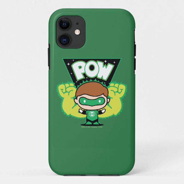 Capa Para iPhone Da Case-Mate Lanterna Verde Chibi Formando Punhos Gigantes (Verso)