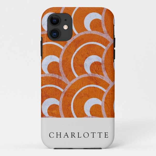Capa Para iPhone Da Case-Mate Laranja de Peacock Personalizado (Verso)