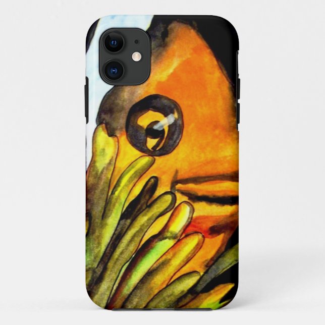 Capa Para iPhone Da Case-Mate Laranja Palhaço Peixe aquarela pintura original (Verso)