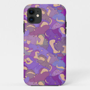 Capa Para iPhone Da Case-Mate Laughing Hippos - purple