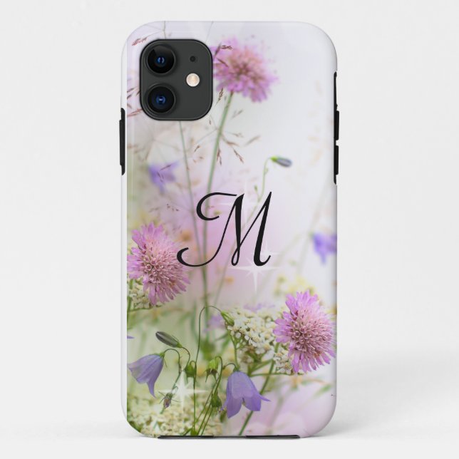 Capa Para iPhone Da Case-Mate Lavanda Flores Selvagens Monograma IPHONE 5 Caso (Verso)