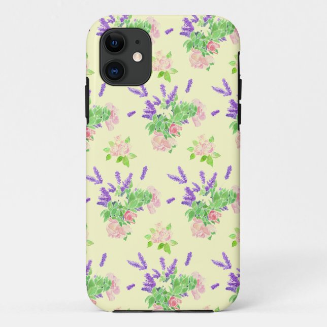 Capa Para iPhone Da Case-Mate Lavandas e Rosas nostálgicos em Creme (Verso)