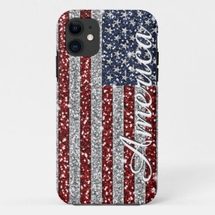 Capa Para iPhone Da Case-Mate Legal trendy America flag brilhando brilho falso