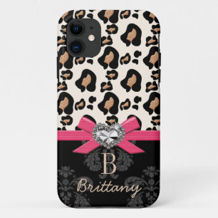 Capa Para iPhone Da Case-Mate Leopardo dado forma coração de Bling do falso do