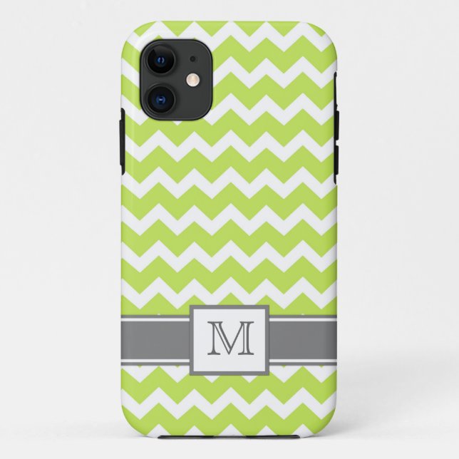 Capa Para iPhone Da Case-Mate limão cinzento Chevron do monograma iPhone5 feito (Verso)
