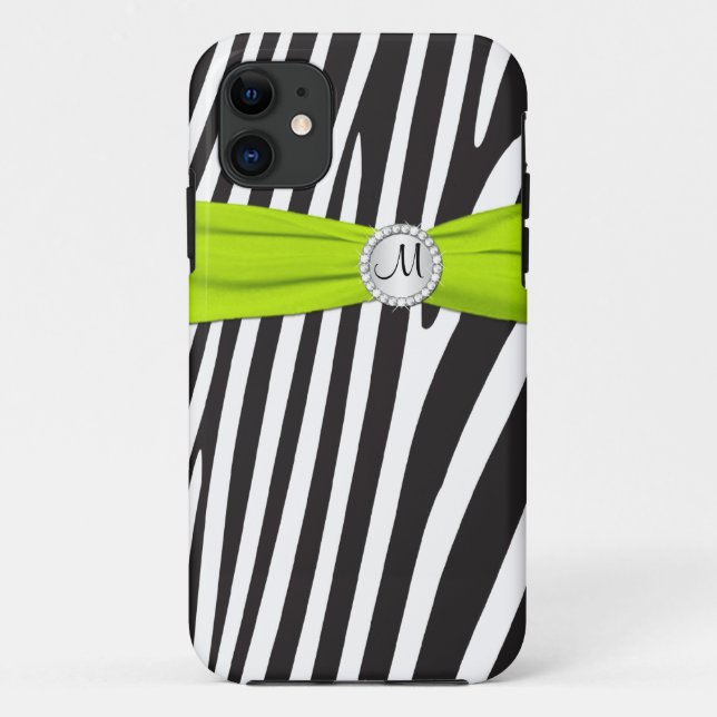 Capa Para iPhone Da Case-Mate Limão monograma, preto, zebra branca - iPhone 5 (Verso)