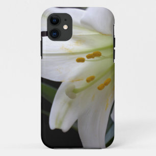 Capa Para iPhone Da Case-Mate Linda flor de lírio de Páscoa branca pura em preto