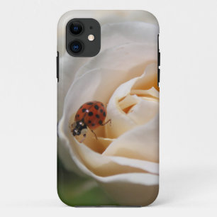 Capa Para iPhone Da Case-Mate Linda flor de rosa branca e ldybug