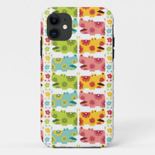 Capa Para iPhone Da Case-Mate lindo padrão floral retrô de hipopótamos hippies
