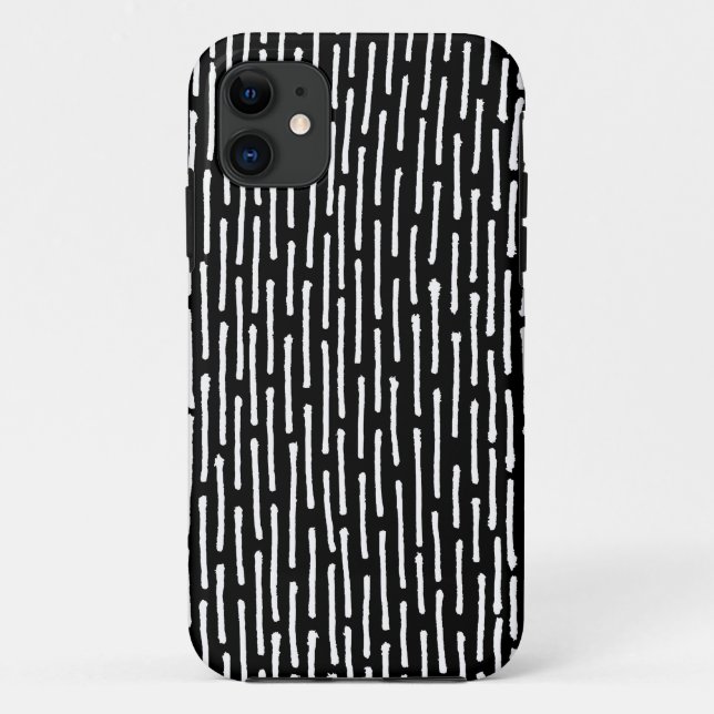 Capa Para iPhone Da Case-Mate Linhas quebradas - Branco em preto (Verso)