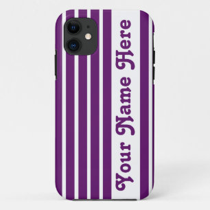 Capa Para iPhone Da Case-Mate Listra do safari da violeta africana com nome