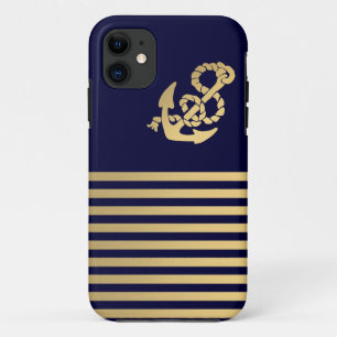 Capa Para iPhone Da Case-Mate Listra Dourado com âncora do ouro