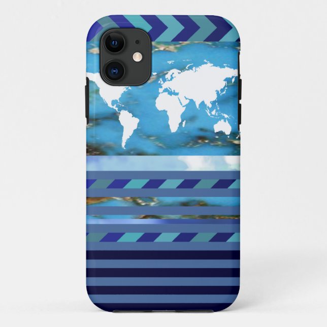 Capa Para iPhone Da Case-Mate listras azuis turquesa (Verso)