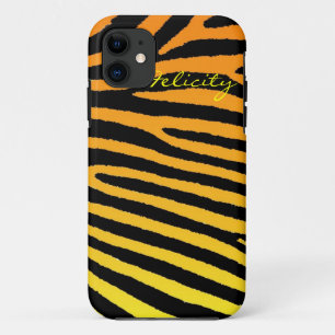 Capa Para iPhone Da Case-Mate Listras de zebra neon amarelo laranja capa iphone