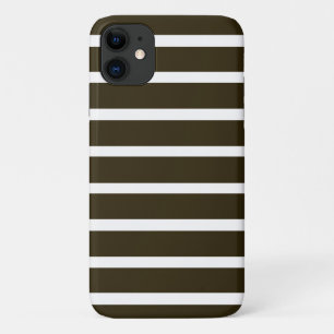 Capa Para iPhone Da Case-Mate Listras do ponto morto do Mocha de Café