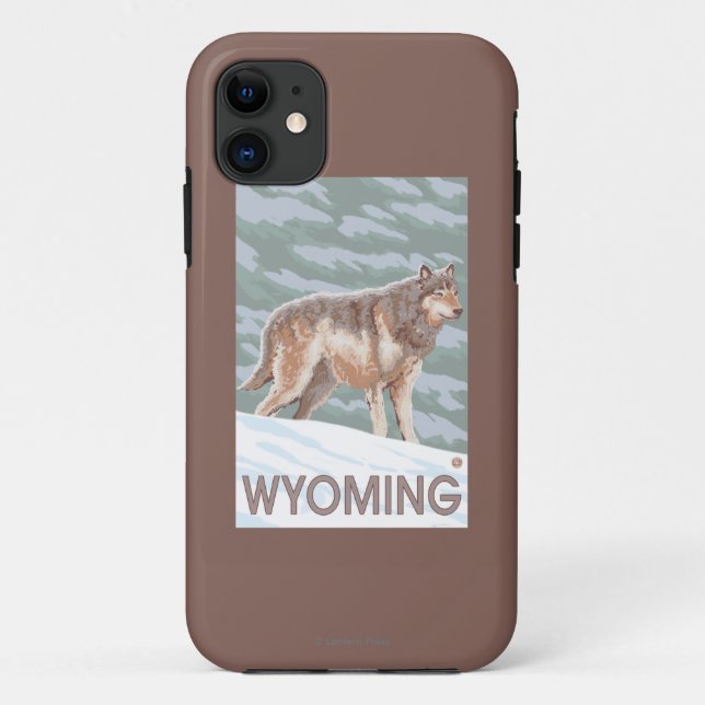 Capa Para iPhone Da Case-Mate Lobo cinzento StandingWyoming (Verso)