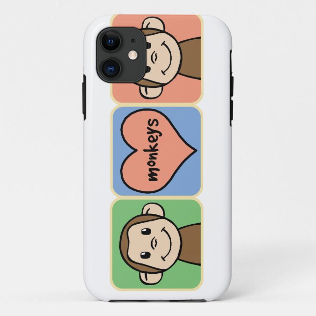 Capa Para iPhone Da Case-Mate Macacos bonitos do clipart dos desenhos animados (Verso)