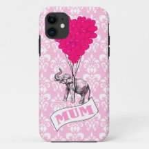 Mãe com elefante rosa