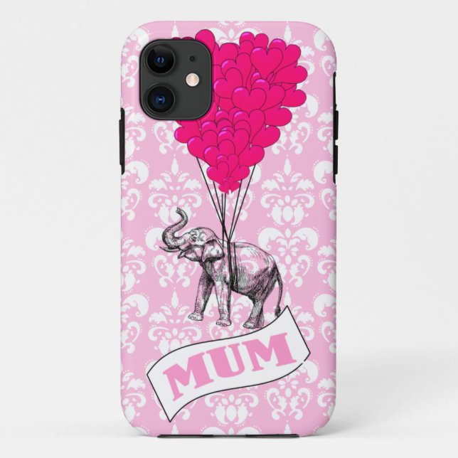 Capa Para iPhone Da Case-Mate Mãe com elefante rosa (Verso)