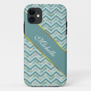 Capa Para iPhone Da Case-Mate Mãe de Pérola Teal ZigZag
