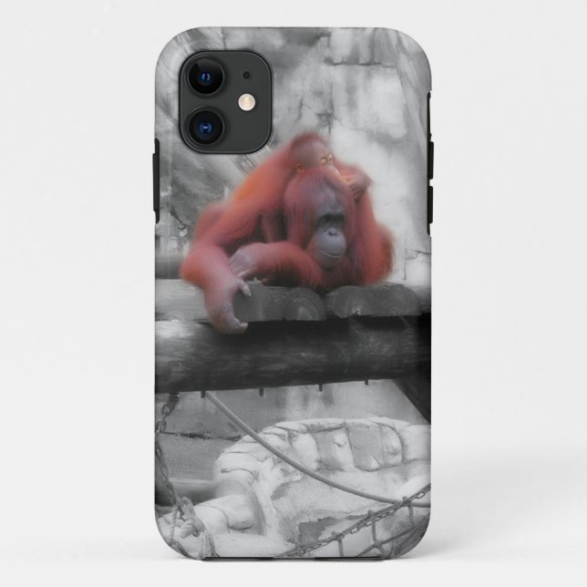 Capa Para iPhone Da Case-Mate Mãe e Bebê Orangutan (Verso)