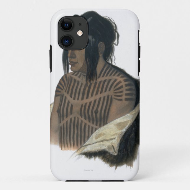 Capa Para iPhone Da Case-Mate Mahsette-Kuiuab, chefe dos indianos do Cree, placa (Verso)