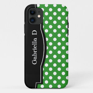 Capa Para iPhone Da Case-Mate Maleta iPhone 5 do Frame Preto da Bolinhas Verde