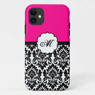 Capa Para iPhone Da Case-Mate Maleta preta "rosa quente" Damask Lace ID™ iPhone 