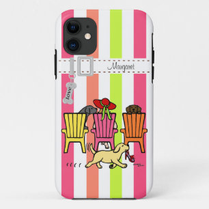 Capa Para iPhone Da Case-Mate Mamã personalizada de Labrador no caso da piscina