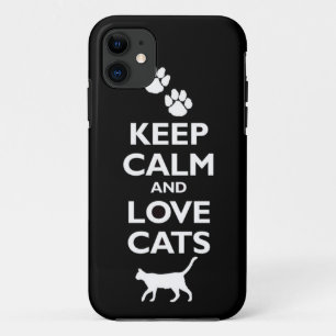Capa Para iPhone Da Case-Mate mantenha a calma e ame gatos felinos animais de es