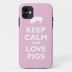 Capa Para iPhone Da Case-Mate Mantenha a calma e ame porcos (luz - o rosa)