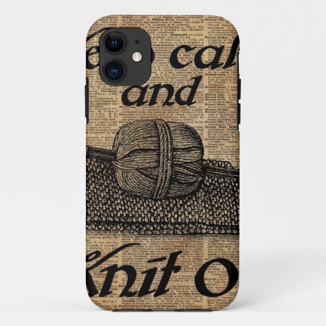 Capa Para iPhone Da Case-Mate Mantenha a calma e faça-a malha sobre (Verso)