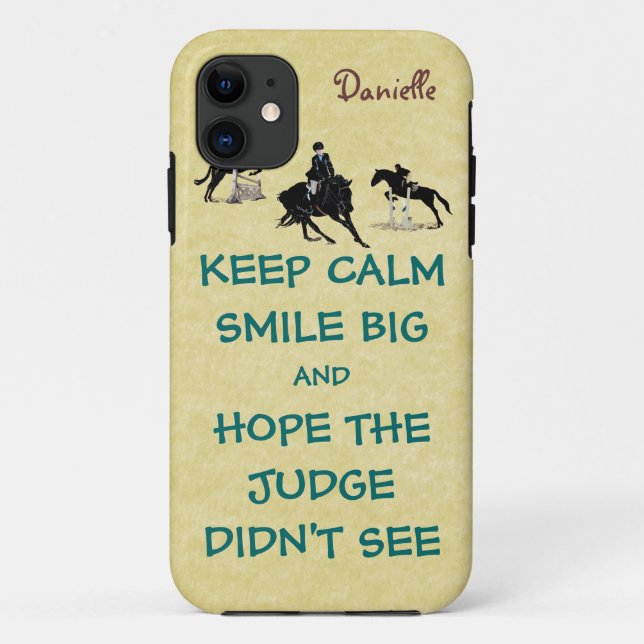 Capa Para iPhone Da Case-Mate Mantenha a calma, Equestrian grande do sorriso (Verso)