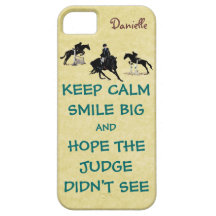 Mantenha a calma, Equestrian grande do sorriso