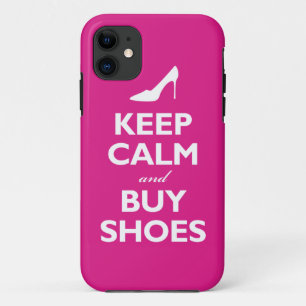Capa Para iPhone Da Case-Mate Mantenha calmo e compre calçados (o rosa quente)