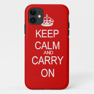 Capa Para iPhone Da Case-Mate Mantenha calmo e continue o vermelho do vintage