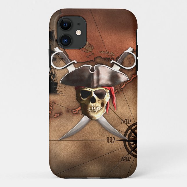 Capa Para iPhone Da Case-Mate Mapa do pirata (Verso)