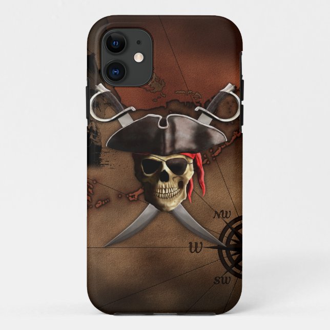 Capa Para iPhone Da Case-Mate Mapa do pirata (Verso)