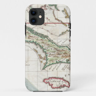 Capa Para iPhone Da Case-Mate Mapa do vintage de Cuba e de Jamaica (1763)